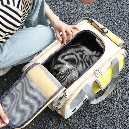 Foldable Airline-Approved Pet Carrier Bag – Durable Oxford Fabric Travel Tote with Ventilation for Small Dogs, Cats.