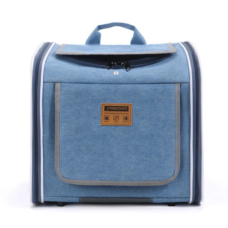 Bicycle Pet Carrier Backpack – Portable Outdoor Bag for Cats & Small Dogs, Suitable for Bicycles & Motorcycles Travel.