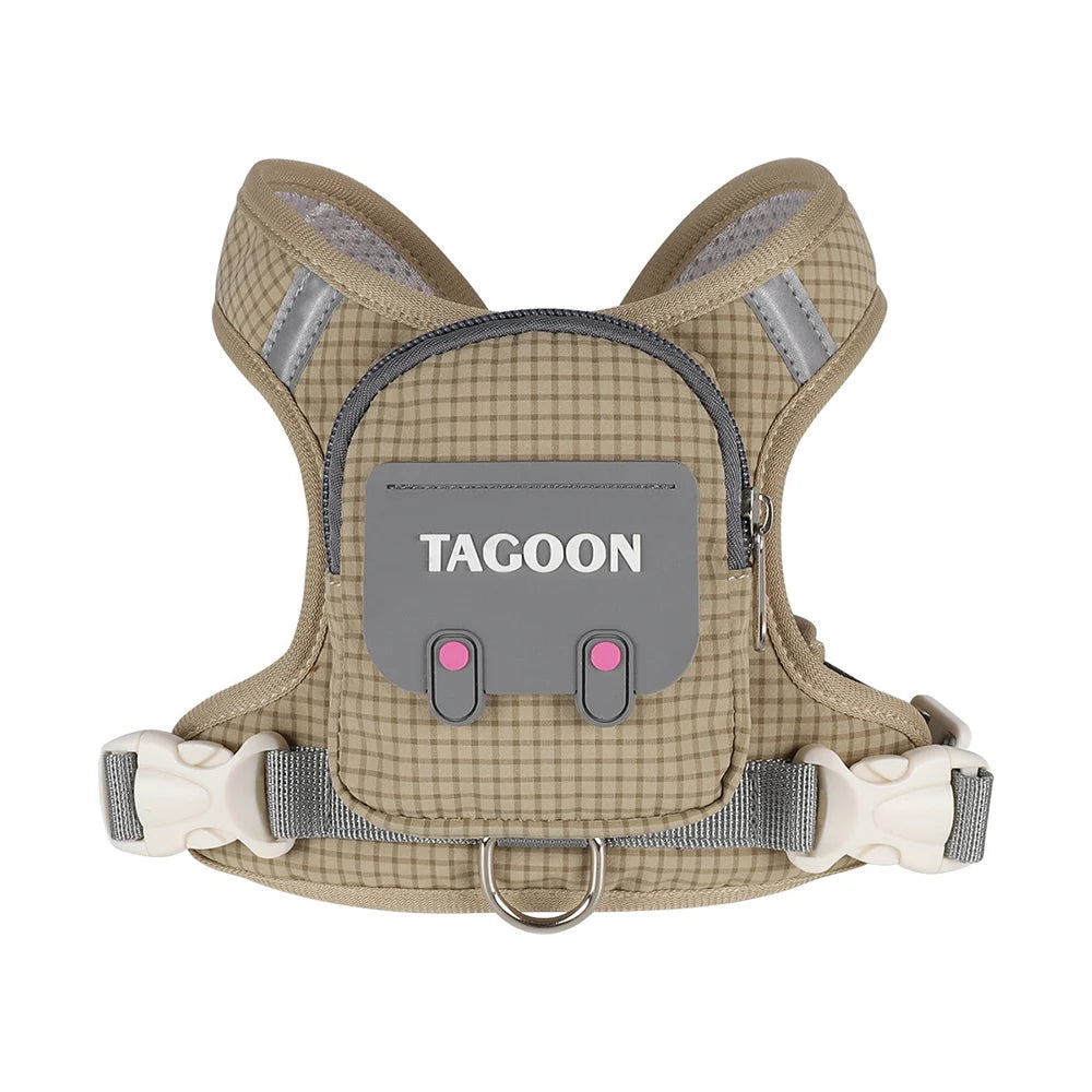 Adjustable Dog & Cat Harness and Leash Set – Reflective Pet Vest with Backpack for Comfortable Walking