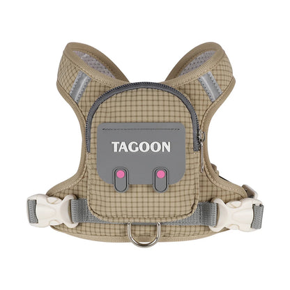 Adjustable Dog & Cat Harness and Leash Set – Reflective Pet Vest with Backpack for Comfortable Walking