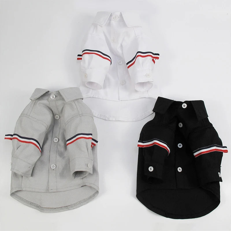Designer Pet Shirt – Japanese, Korean & British Style Casual Outfit for Dogs & Cats, Fashionable Spring & Summer Clothing.