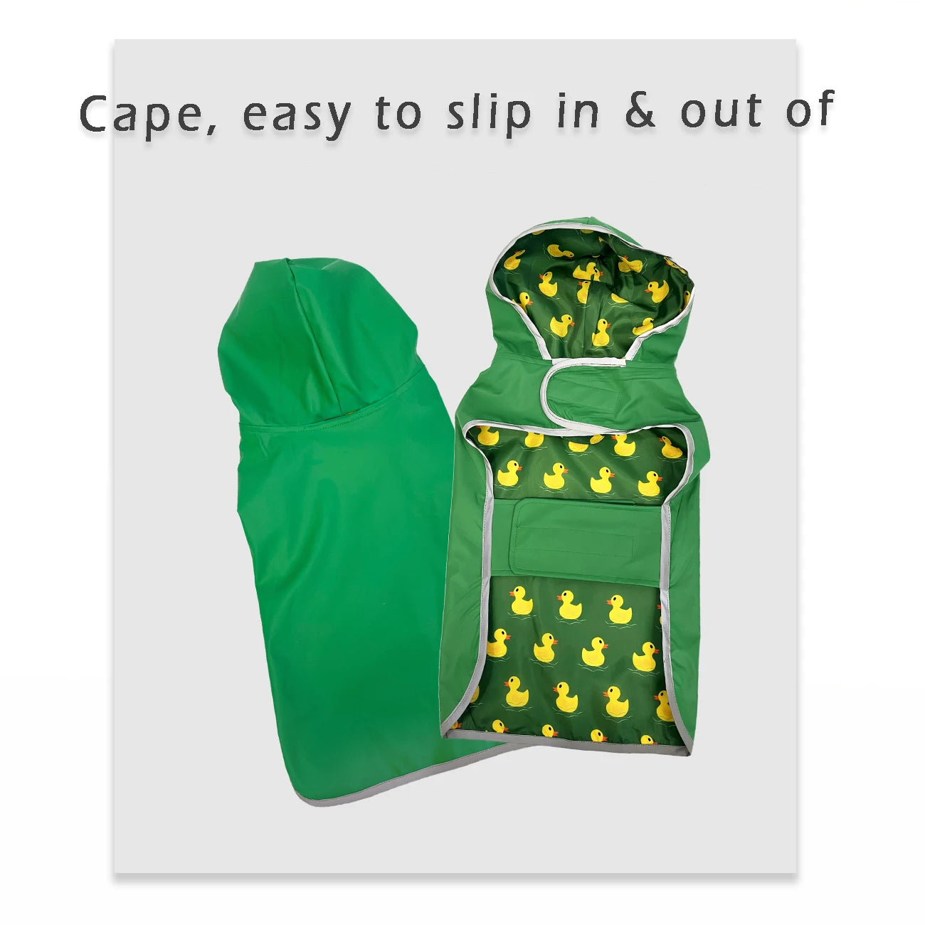 Double-Layer Yellow Dog Raincoat – Stylish & Waterproof, Reversible Two-Way Wear for Small and Medium Dogs.