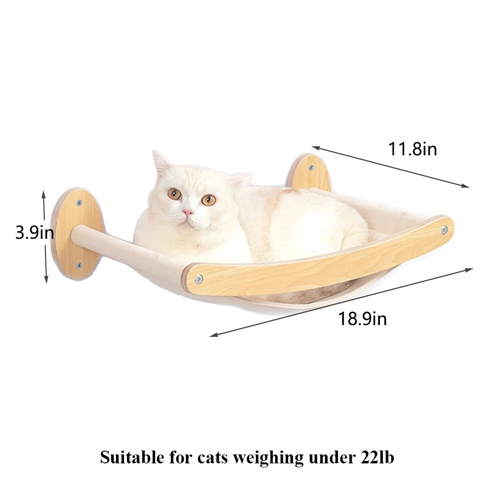 Wall-Mounted Cat Climbing Shelf – 4-Step Stairway with Sisal Scratching Post, Jumping Platforms & Cat Tree Furniture for Indoor Cats.