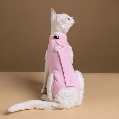 Cat Recovery Jumpsuit – Breathable Soft Anti-Licking Vest for Post-Surgery Wound Protection & Comfortable Recovery Care.