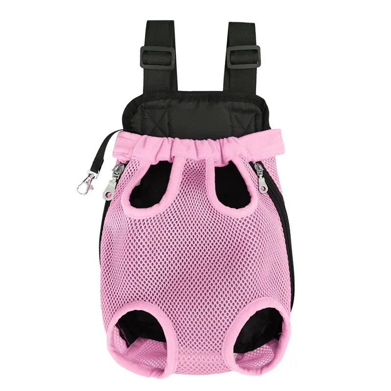 Portable Pet Backpack – Double-Shoulder Mesh Carrier Bag for Cats & Dogs, Front and Outdoor Travel Pet Bag.