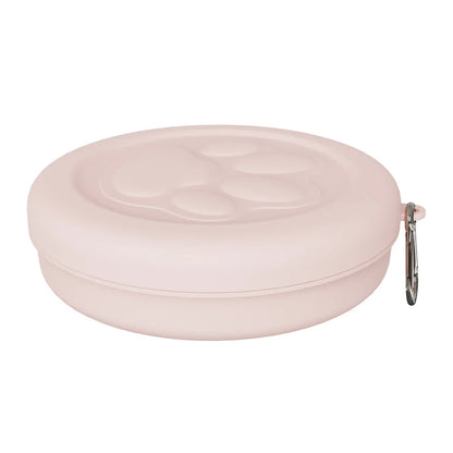 Portable Outdoor Pet Bowl – 2-in-1 Travel Food & Water Dish with Treat Compartment for Hiking, Camping & On-the-Go Feeding.