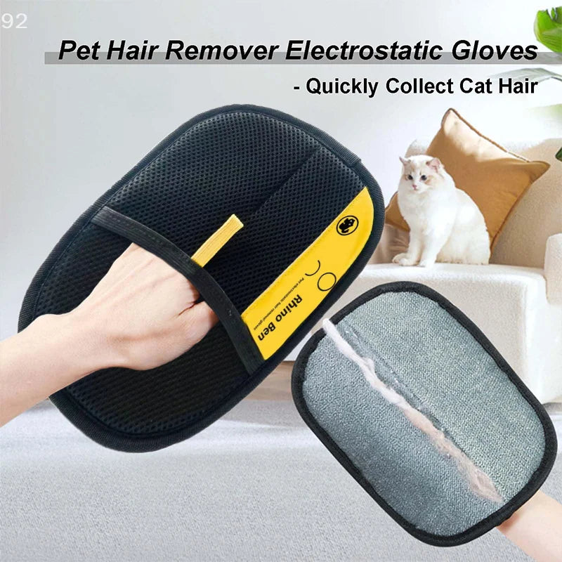 2025 Modern Electrostatic Pet Hair Removal Gloves – Grooming & Fur Cleaning Tool for Cats & Dogs.