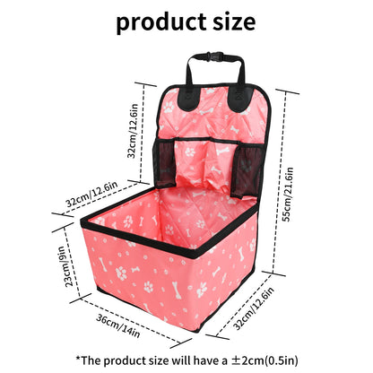 Pet Dog Car Seat with Storage Pockets – Universal Non-Slip Travel Seat Cover & Safety Carrier for Small and Medium Dogs.