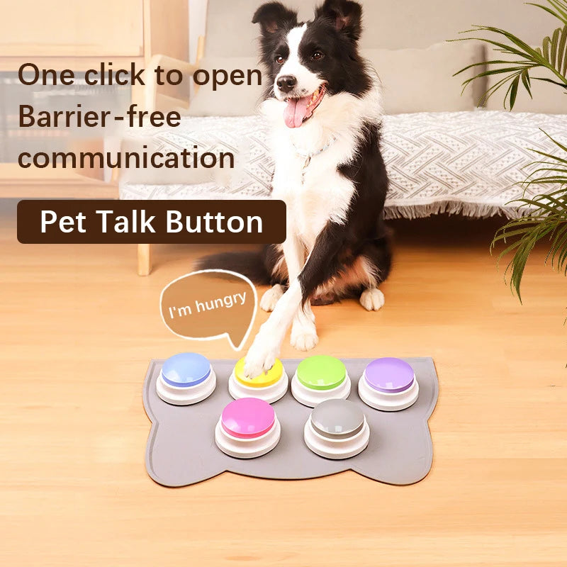 Pet Communication Button – Voice Recording Training Toy for Cats & Dogs, Easy-Press Push Button with Clear Sound Quality.