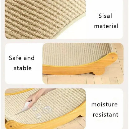 Wooden Cat Scratching Pad – Multifunctional Detachable Cat Scratch Board & Cozy Sleeping Bed, Durable Wear-Resistant Toy for Kittens & Cats.