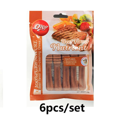 Beef-Flavored Dog Dental Chew Sticks, Durable Bite-Resistant Chew Toys for Teeth Cleaning & Training.