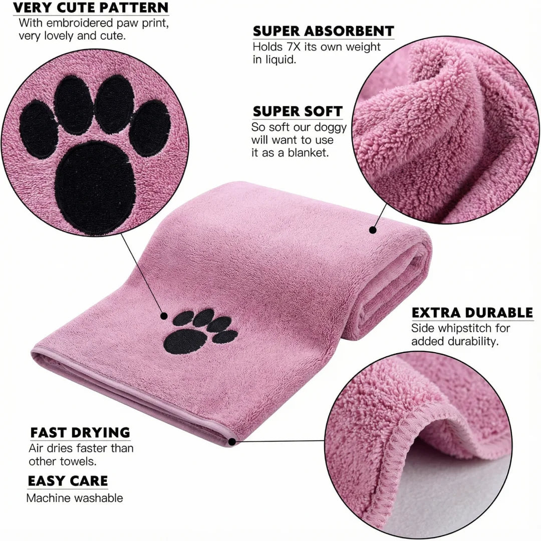 Super Absorbent Dog Bath Towel – Quick-Drying Soft Grooming Towel for Small & Large Dogs and Puppies