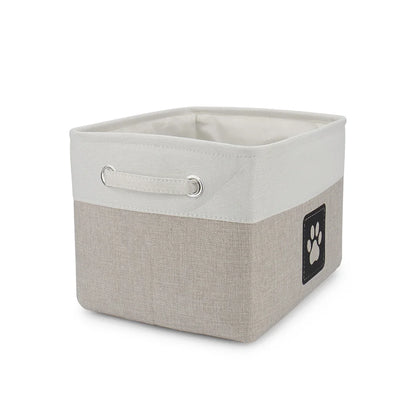 Foldable Paw Print Pet Toy and Accessory Storage Basket.