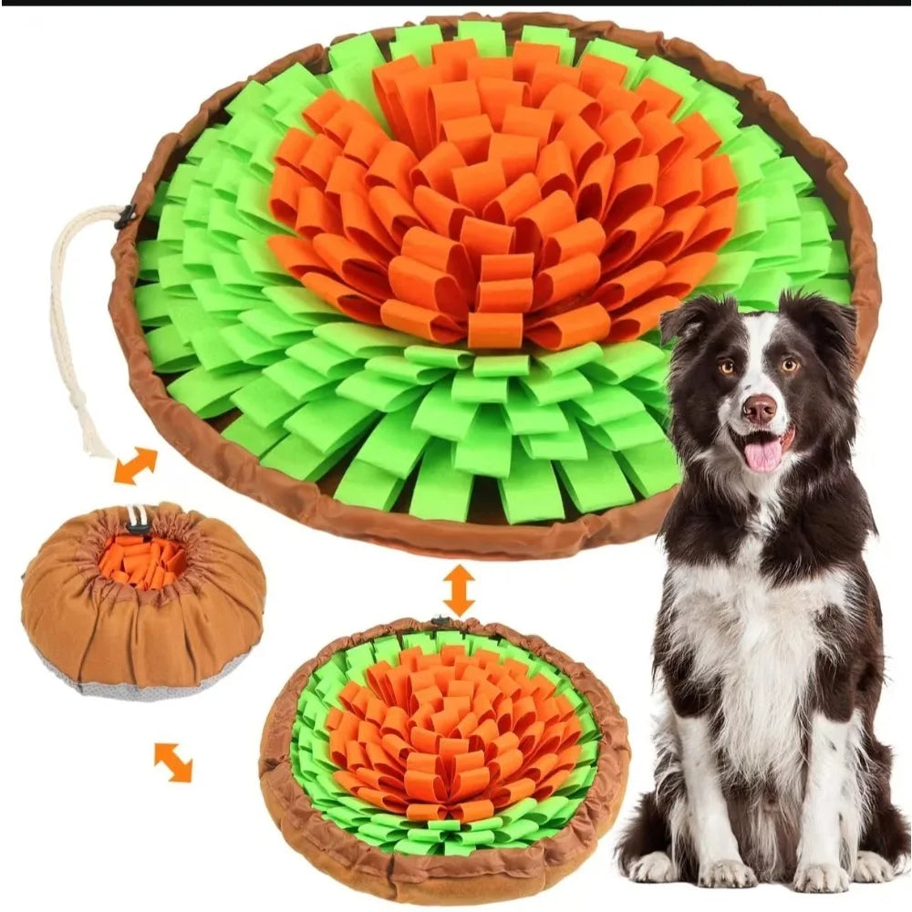 Pet Sniffing Mat – Interactive Dog Puzzle & Foraging Feeding Mat, Washable Foldable Training Toy for Dogs and Pets.