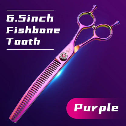 Fenice JP440C Professional Pet Grooming Scissors – 7-Inch Curved Thinning & Chunker Shears for Precision Dog Grooming.