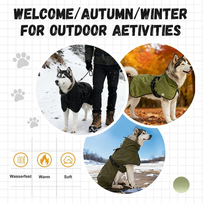 Waterproof Dog Raincoat Windbreaker – Reflective Outdoor Jacket with Adjustable Straps & Snap Buttons for All Dog Sizes.