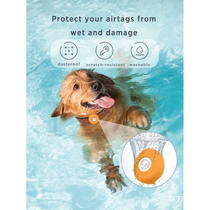 AirTag Pet Collar Holder – Silicone Anti-Lost Protective Case for Dog & Cat Collars, Secure Tracker Mount for Pets.