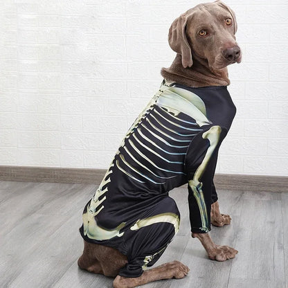 Halloween Skeleton Dog Costume – Comfortable Dress-Up Outfit for Large Breed Dogs.