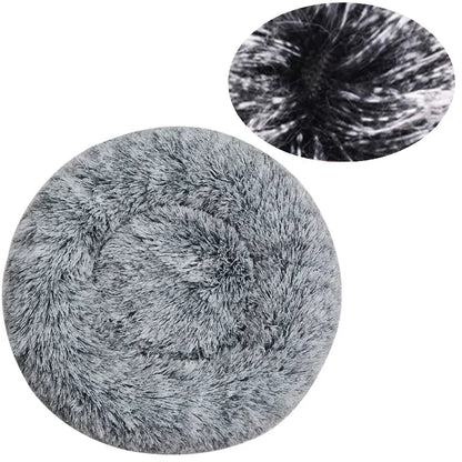 Round Plush Pet Bed – Super Soft Winter Warm Sleeping Bed for Cats & Dogs, Available in 6 Sizes (40–90cm) for Small to Large Pets.