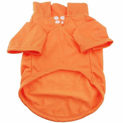 Luxury Pet Polo Shirt – Soft Summer Dog Clothing for Small Dogs, Cute Solid Color Pet Outfit.