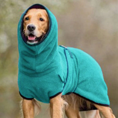 Winter Dog Coat – Cozy Fleece Jacket with Warm Lining and Adjustable Band, Perfect for Lurchers & Medium Dogs