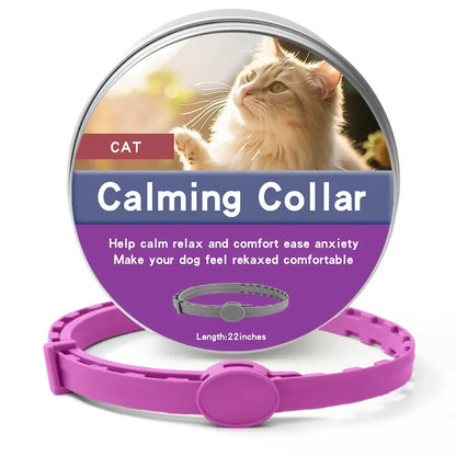 Calming Pet Collar – Anxiety Relief Retractable Collar for Dogs & Cats, Adjustable 56/72cm Design for Puppies, Kittens & Large Dogs