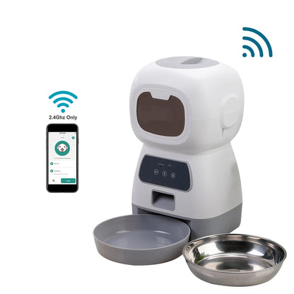 3.5L WiFi Smart Pet Feeder – Automatic Slow Feed Food Dispenser with Voice Recorder & Timed Feeding for Cats & Dogs.