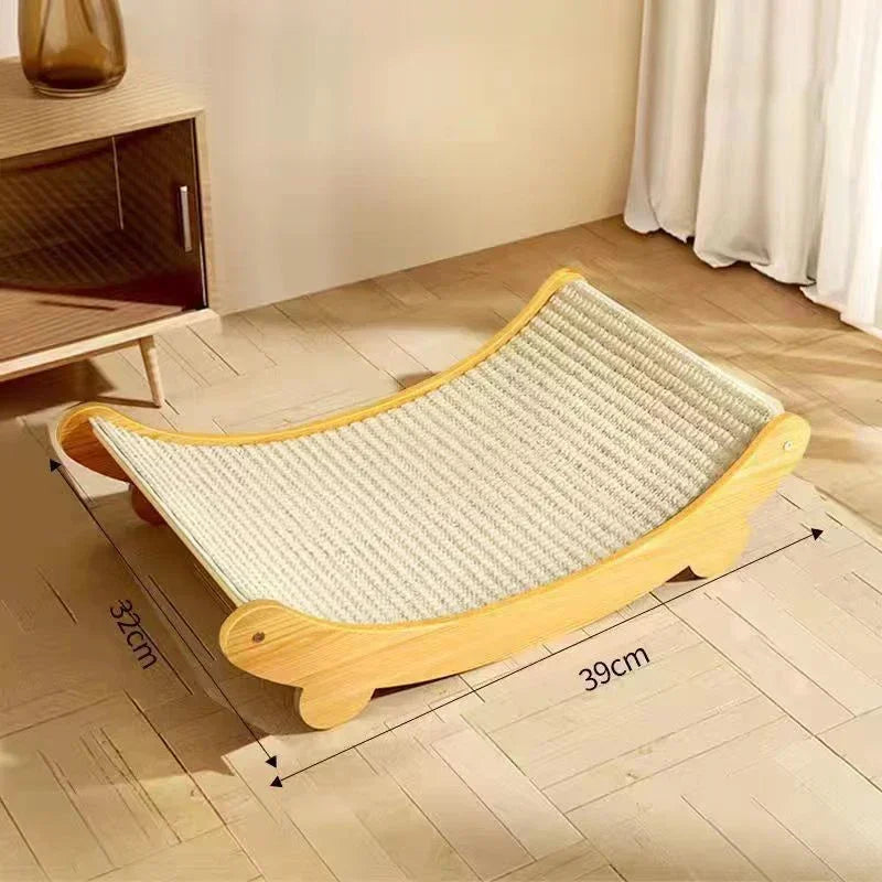 Wooden Cat Scratching Pad – Multifunctional Detachable Cat Scratch Board & Cozy Sleeping Bed, Durable Wear-Resistant Toy for Kittens & Cats.