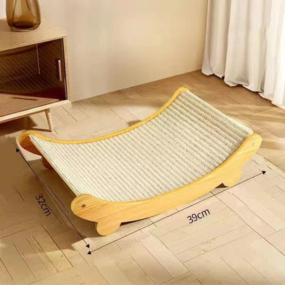 Wooden Cat Scratching Pad – Multifunctional Detachable Cat Scratch Board & Cozy Sleeping Bed, Durable Wear-Resistant Toy for Kittens & Cats.