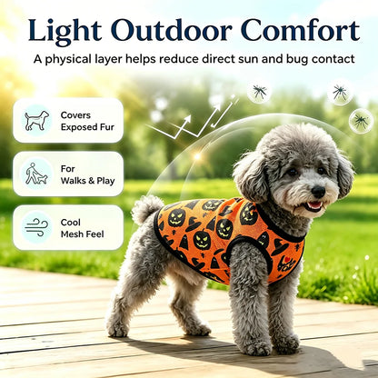 Halloween Pumpkin Print Pet Vest – Autumn Costume Shirt for Small & Medium Dogs, Chihuahuas, Pugs & French Bulldogs