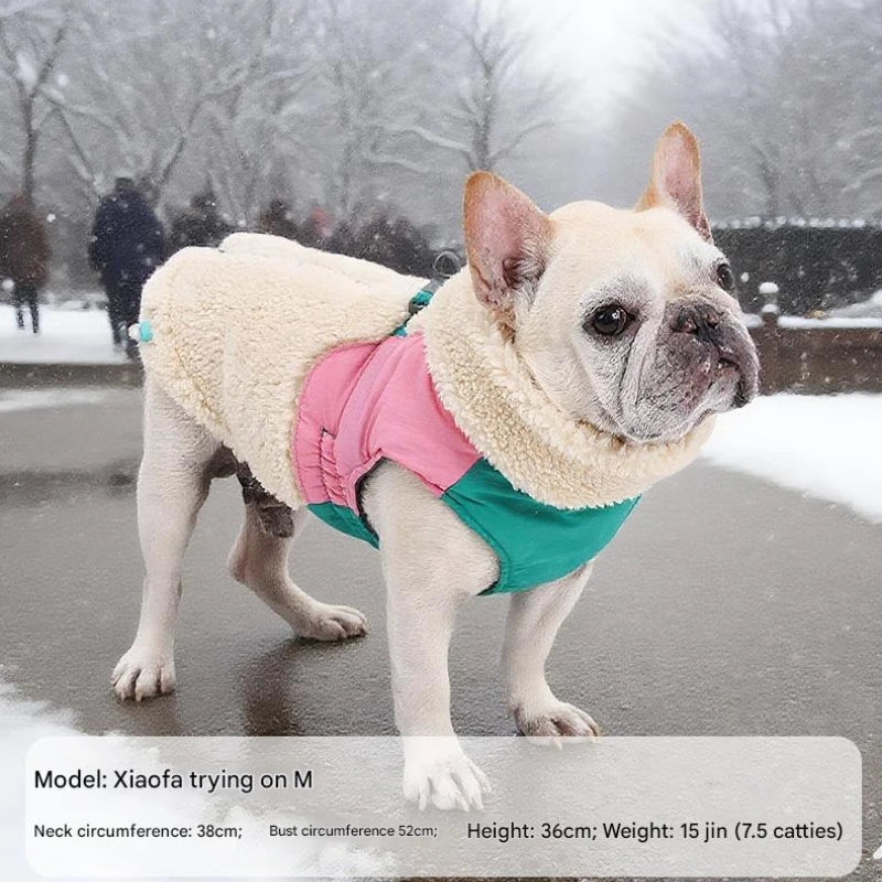 Winter Dog Coat – Warm Windproof Lamb Fleece Vest with Leash Clip, Soft Pet Jacket for Small, Medium & Large Dogs (S–2XL).
