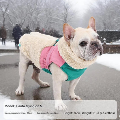 Winter Dog Coat – Warm Windproof Lamb Fleece Vest with Leash Clip, Soft Pet Jacket for Small, Medium & Large Dogs (S–2XL).