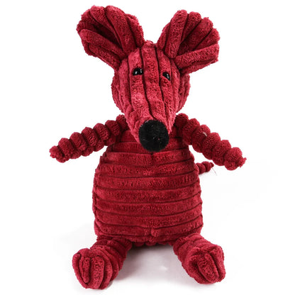 Pet Dog Molar Plush Toy – Corduroy Monkey & Pig Squeaky Chew Toy for Teeth Cleaning, Training & Interactive Play for Large Dogs.