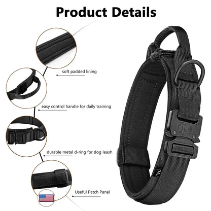 Tactical Dog Harness Set – MOLLE Vest with Collar & Leash, Training & Walking Gear for Medium & Large Dogs like German Shepherds.