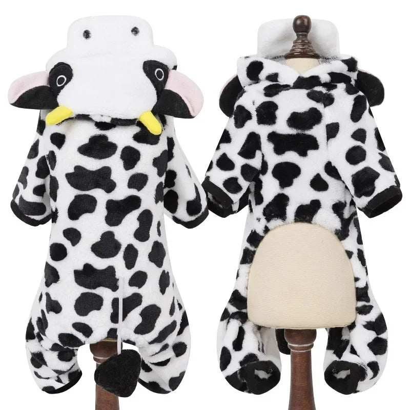 Cartoon Animal Pet Costume – Warm Winter Jumpsuit Pajamas for Small Dogs & Cats.