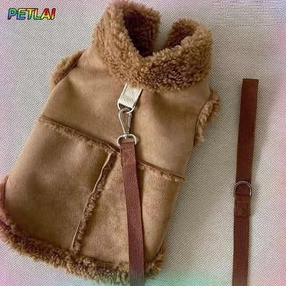 Luxury Dog Vest Jacket – Soft Designer Autumn & Winter Coat for Small to Medium Dogs, Cute Pet Clothing & Homewear Accessory.