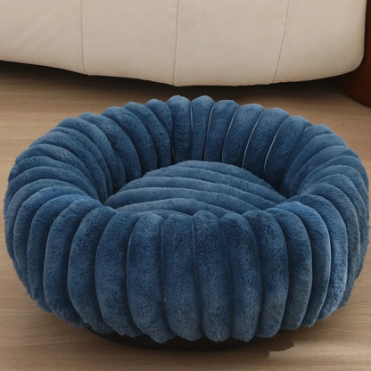 40–70cm Round Plush Pet Bed – Super Soft Warm Sleeping Bed for Cats & Medium Dogs