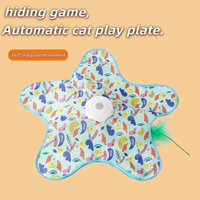 Electric Interactive Cat Turntable Toy – Automatic Smart Wand Toy for Self-Play, Exercise, Boredom Relief & Fun Indoor Cat Entertainment.