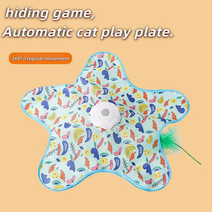 Electric Interactive Cat Turntable Toy – Automatic Smart Wand Toy for Self-Play, Exercise, Boredom Relief & Fun Indoor Cat Entertainment.