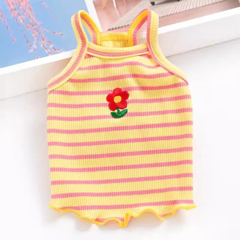 Fashion Pet Suspender Vest – Breathable Lightweight Summer Shirt for Dogs & Cats, Casual Puppy Pet Costume Clothing.