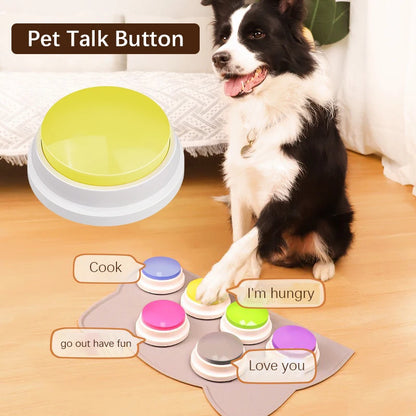 Pet Communication Button – Voice Recording Training Toy for Cats & Dogs, Easy-Press Push Button with Clear Sound Quality.
