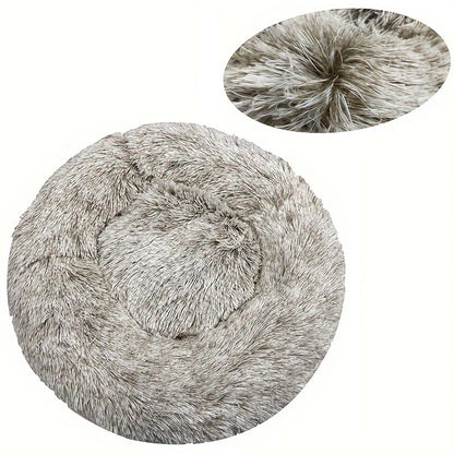 Round Plush Dog Bed – Winter Warm Washable Basket-Style Pet Bed for Small, Medium & Large Dogs & Cats, Soft Sofa-Style Sleeping Cushion.