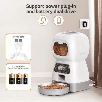 3.5L WiFi Smart Pet Feeder – Automatic Slow Feed Food Dispenser with Voice Recorder & Timed Feeding for Cats & Dogs.