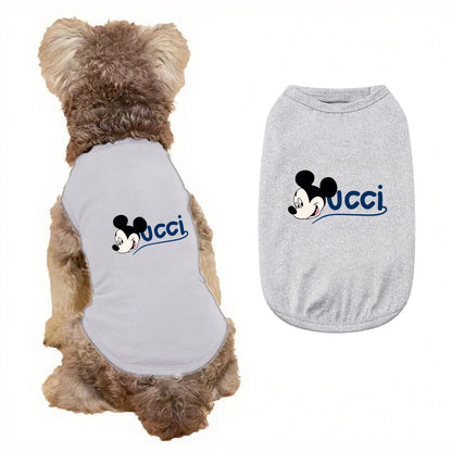 1PC Minimalist Print Pet Vest – Soft & Breathable Sleeveless T-Shirt for Dogs and Cats.