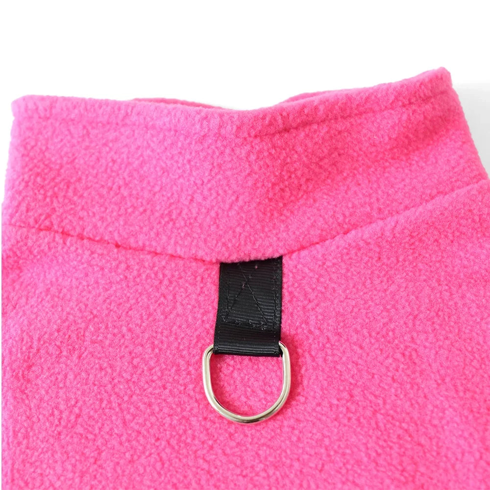 Barki Polar Fleece Dog Vest – Warm Letter Print Streetwear with Dual Buckle Design for Small & Medium Dogs, Perfect for Autumn & Spring.