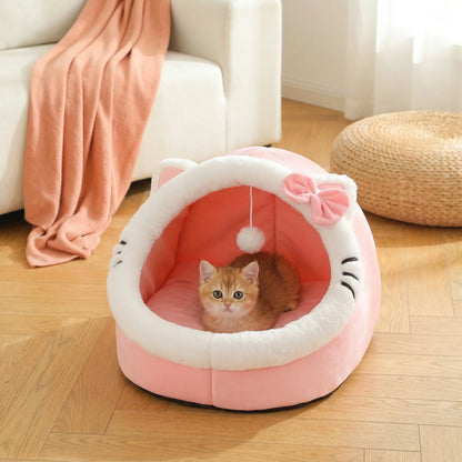Four-Season Cat Bed House – Soft Comfortable Pet Sleeping Bag & Tent Nest, Cozy Basket-Style Habitat for Cats & Puppies.
