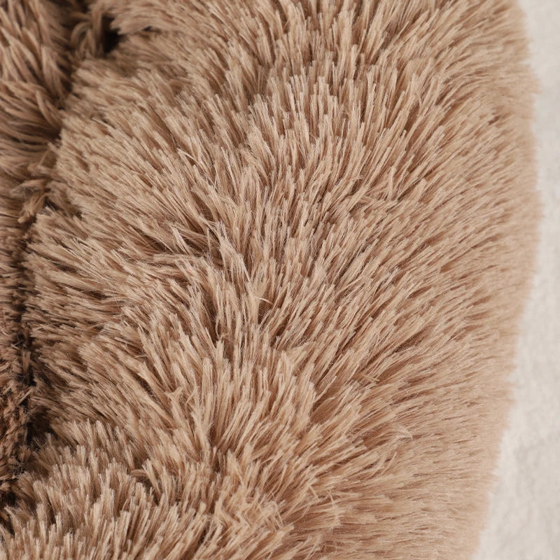 Fluffy Winter Dog Bed – Warm Plush Sofa-Style Pet Bed with Blanket, Suitable for Small to Large Dogs, Cozy Kennel Mat & Basket Design.