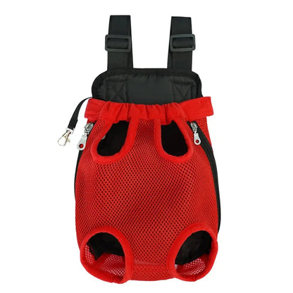 Portable Pet Backpack – Double-Shoulder Mesh Carrier Bag for Cats & Dogs, Front and Outdoor Travel Pet Bag.