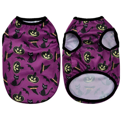 Halloween Pumpkin Print Pet Vest – Autumn Costume Shirt for Small & Medium Dogs, Chihuahuas, Pugs & French Bulldogs
