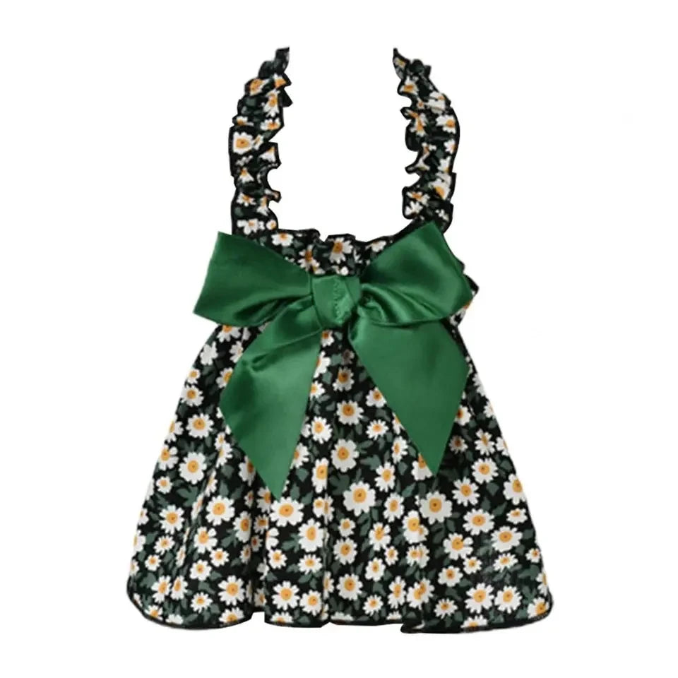 Fashion Pet Princess Dress – Sleeveless Floral Summer Dress for Cats & Small Dogs, Cute Puppy Skirt for Chihuahua & Bichon.
